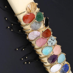 Vintage Amethyst Amazonite Agate Rope Bracelet Bangle
