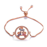 Rabbit and Cat Charm Bracelet Cubic Zirconia for Girls Women Gift