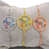 Rabbit and Cat Charm Bracelet Cubic Zirconia for Girls Women Gift