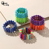 Colorful Hiphop Cuff Bracelets for Women Stretch Goth Wide Punk Bangles