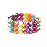 Colorful Hiphop Cuff Bracelets for Women Stretch Goth Wide Punk Bangles
