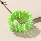 Colorful Hiphop Cuff Bracelets for Women Stretch Goth Wide Punk Bangles