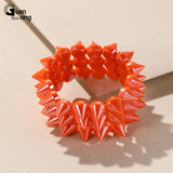 Colorful Hiphop Cuff Bracelets for Women Stretch Goth Wide Punk Bangles