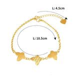 24K Gold Plated Butterfly Charm Bracelet Wedding Jewelry