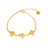 24K Gold Plated Butterfly Charm Bracelet Wedding Jewelry