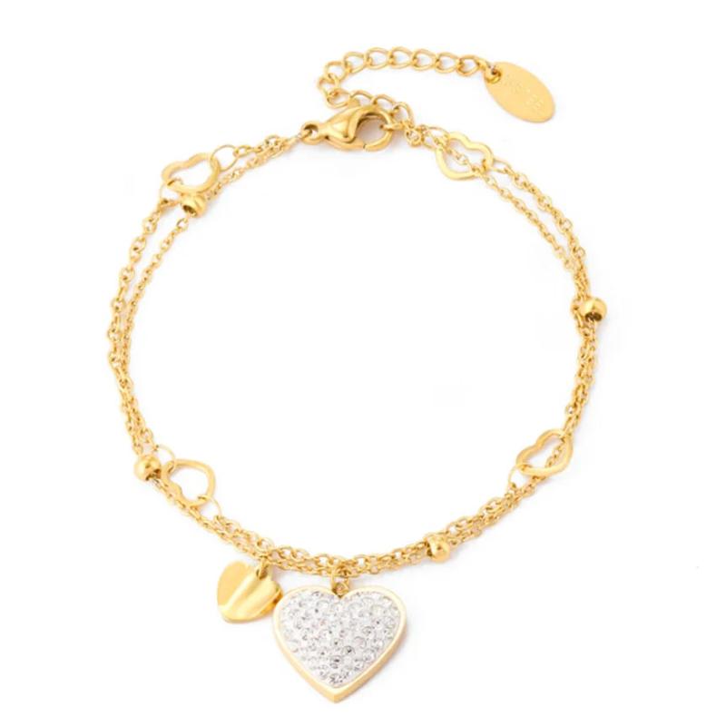 316L Stainless Steel Heart-Shaped Bracelet High Jewelry Party Gift