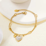 316L Stainless Steel Heart-Shaped Bracelet High Jewelry Party Gift