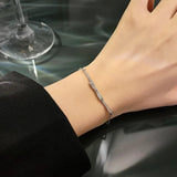 316L Stainless Steel Bowknot Bracelet for Women Zircon Tennis Bracelet