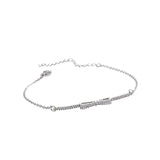 316L Stainless Steel Bowknot Bracelet for Women Zircon Tennis Bracelet