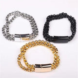 Personality Stainless Steel Bracelet for Men with Magnetic Buckle
