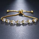 Round Shape Zircon Bracelet Adjustable Chain Cubic Zirconia Bracelets