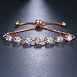 Round Shape Zircon Bracelet Adjustable Chain Cubic Zirconia Bracelets