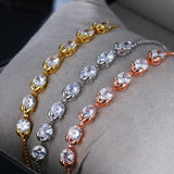 Round Shape Zircon Bracelet Adjustable Chain Cubic Zirconia Bracelets