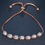 Round Shape Zircon Bracelet Adjustable Chain Cubic Zirconia Bracelets