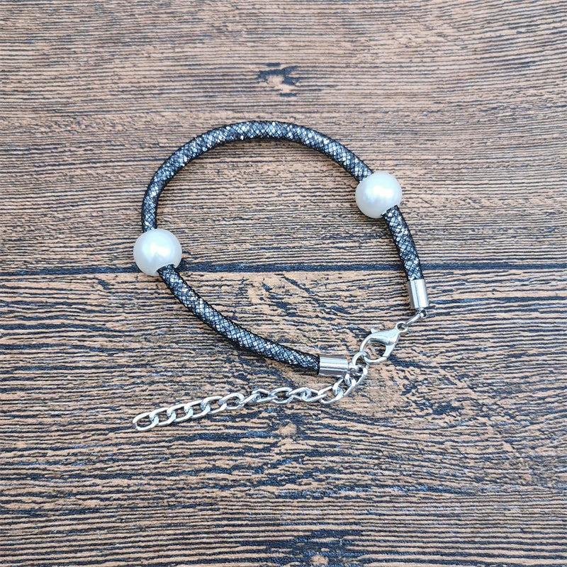 Beaded Crystal Bracelets Couples Matching Charm Pearl Bracelet