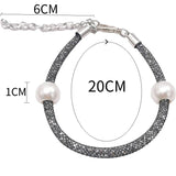 Beaded Crystal Bracelets Couples Matching Charm Pearl Bracelet