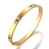 Crystal Cuff Bangle Stainless Steel Bracelet