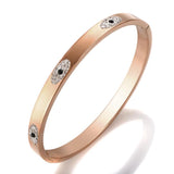 Crystal Cuff Bangle Stainless Steel Bracelet