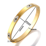 Crystal Cuff Bangle Stainless Steel Bracelet