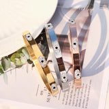Crystal Cuff Bangle Stainless Steel Bracelet
