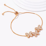 Adjustable Bracelet Bangle Butterfly Design Rhinestone Jewelry