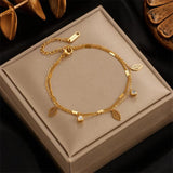316L Stainless Steel Zircon Double Chain Bracelet For Women Girls