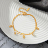 316L Stainless Steel Zircon Double Chain Bracelet For Women Girls