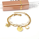Lady Vintage Multilayer Bracelets With Charms Pearl Chains