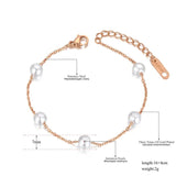 Bohemia Summer Beach Chain Bracelet Set - 5Pcs Stainless Steel Pearl Charms