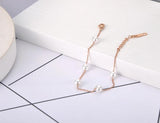 Bohemia Summer Beach Chain Bracelet Set - 5Pcs Stainless Steel Pearl Charms
