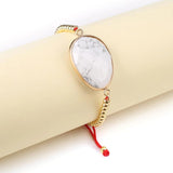 Vintage Natural Stone Women's Bracelet - Amethyst Agate Amazonite