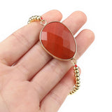 Vintage Natural Stone Women's Bracelet - Amethyst Agate Amazonite