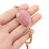 Vintage Natural Stone Women's Bracelet - Amethyst Agate Amazonite
