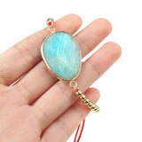 Vintage Natural Stone Women's Bracelet - Amethyst Agate Amazonite