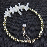 Bohemian Natural Coral and Pearl Bracelet