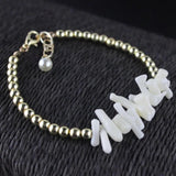 Bohemian Natural Coral and Pearl Bracelet