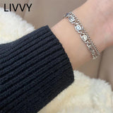 Silver Smiley Face Bracelet for Women Party Jewelry
