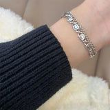 Silver Smiley Face Bracelet for Women Party Jewelry