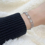 Silver Smiley Face Bracelet for Women Party Jewelry