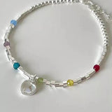 316L Stainless Steel Bracelet Women Heart Pendant Ball Bracelet Party Gift