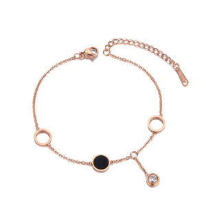 Bohemia Stainless Steel Chain Bracelet CZ Crystal Charm Jewelry