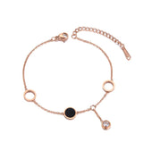 Bohemia Stainless Steel Chain Bracelet CZ Crystal Charm Jewelry