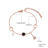 Bohemia Stainless Steel Chain Bracelet CZ Crystal Charm Jewelry
