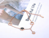 Bohemia Stainless Steel Chain Bracelet CZ Crystal Charm Jewelry