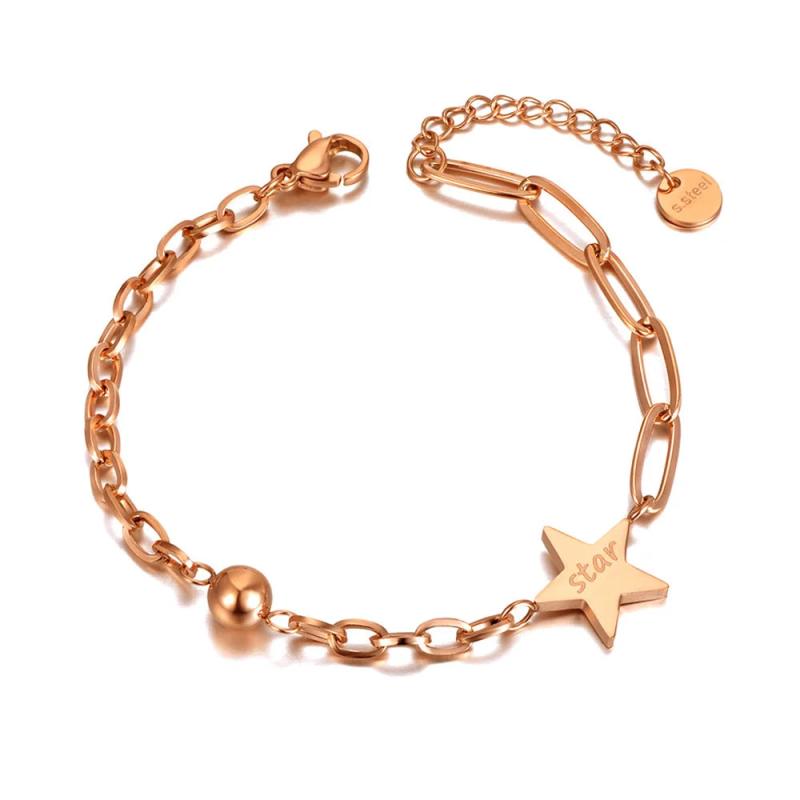 Bohemia Chain Link Bracelet Titanium Stainless Steel Charm JB20173