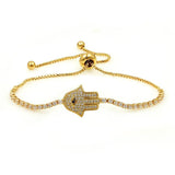 Hand of God Clear Cubic Zirconia Evil Eye Bracelet