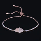 Hand of God Clear Cubic Zirconia Evil Eye Bracelet