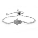 Hand of God Clear Cubic Zirconia Evil Eye Bracelet