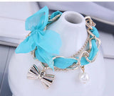 Simulated Pearl Butterfly Bracelet for Women
