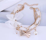 Simulated Pearl Butterfly Bracelet for Women